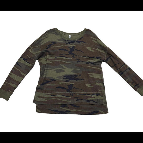 Z SUPPLY Camo Thermal Top Size S Small Oversized Womens Casual Long Sleeve - Picture 1 of 4